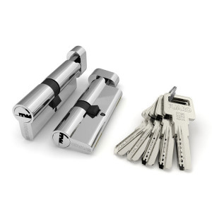 Цилиндровый механизм Fuaro (Фуаро) с вертушкой R602/90 mm (40+10+40) CP хром 5 кл. Цилиндровый механизм Fuaro (Фуаро) с вертушкой R602/90 mm (40+10+40) CP хром 5 кл.
