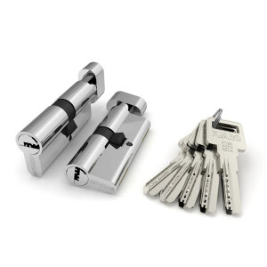 Цилиндровый механизм Fuaro (Фуаро) с вертушкой R602/60 mm (25+10+25) CP хром 5 кл. Цилиндровый механизм Fuaro (Фуаро) с вертушкой R602/60 mm (25+10+25) CP хром 5 кл.