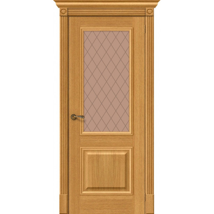 Межкомнатная дверь Вуд Классик-13 Natur Oak Bronze Сrystal