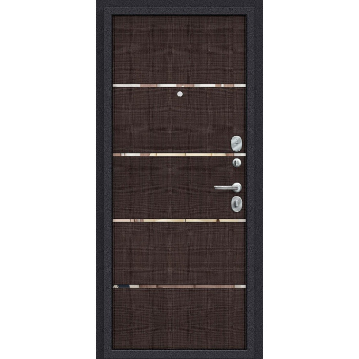 Входная дверь Лайн Лунный камень/Wenge Crosscut