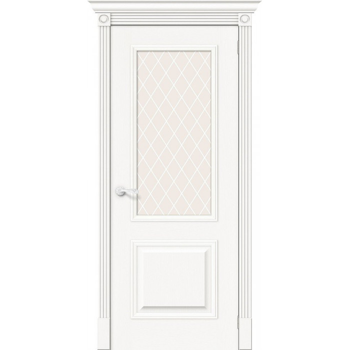 Межкомнатная дверь Вуд Классик-13 Whitey White Сrystal