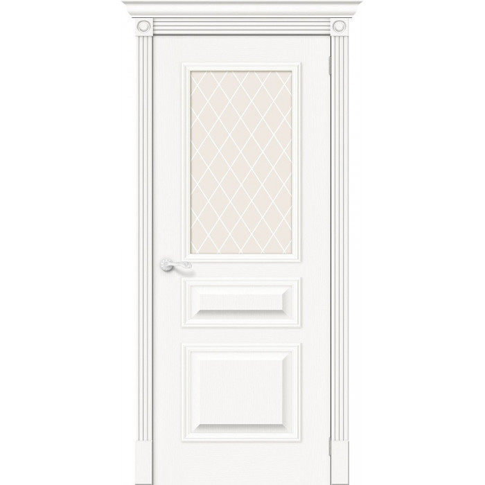 Межкомнатная дверь Вуд Классик-15.1 Whitey White Сrystal