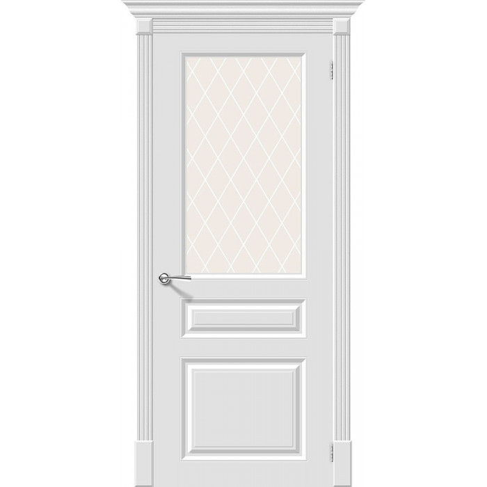 Межкомнатная дверь Скинни-15.1 Whitey White Сrystal